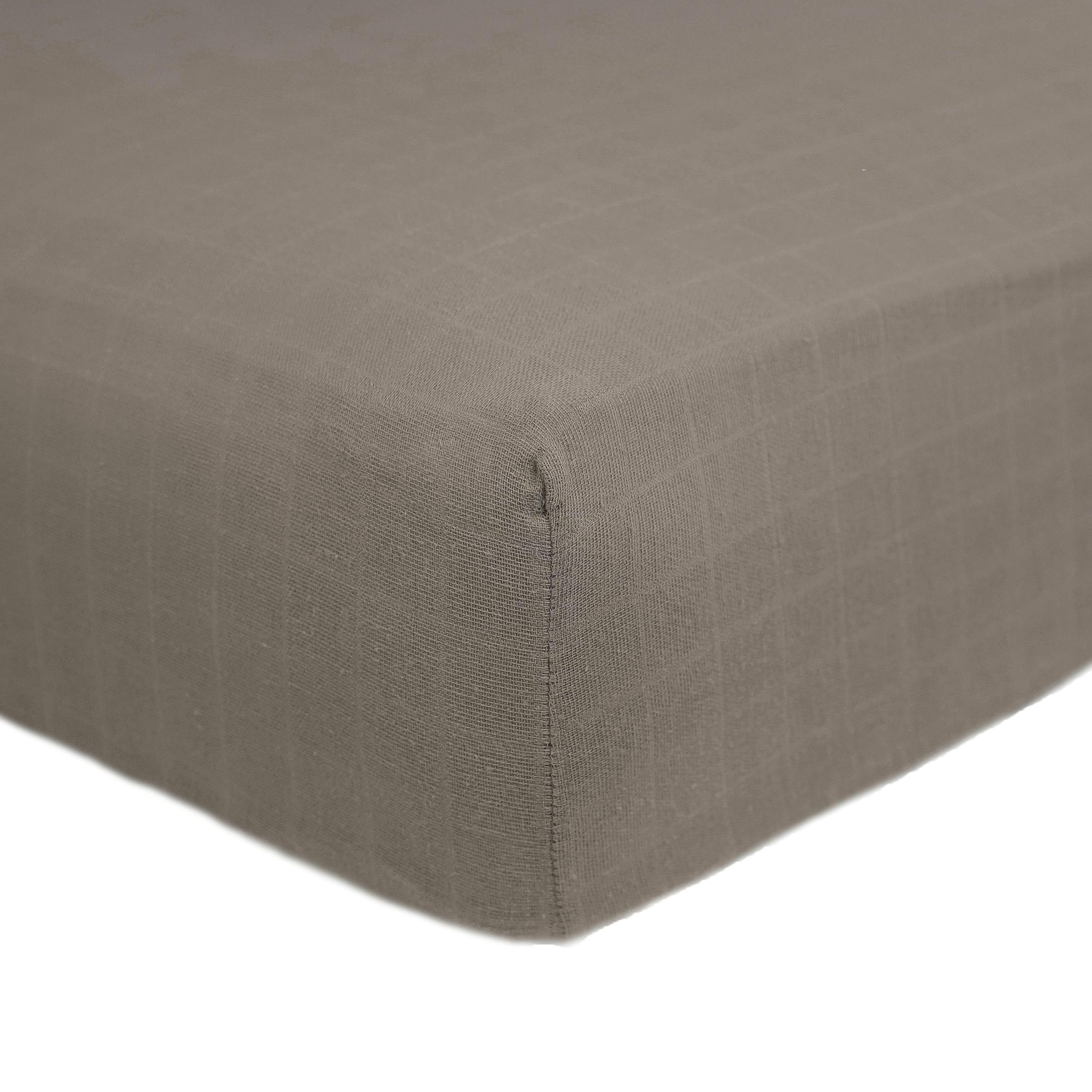 Cotton Muslin Crib Sheet - Mocha