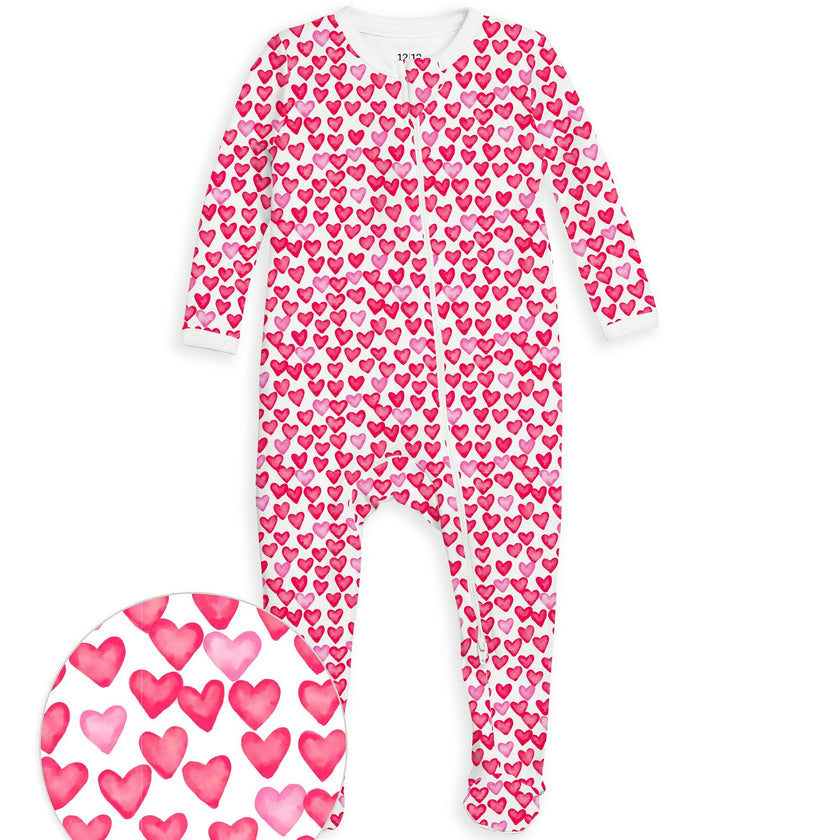 The Organic Zipper Footie [Sweethearts]