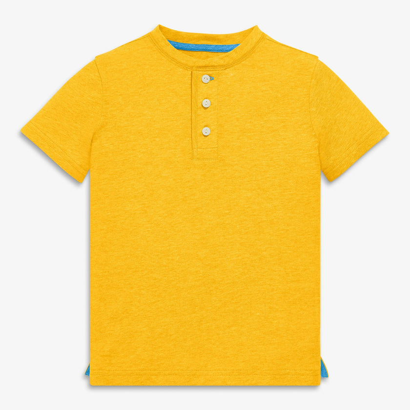 Kids heathered henley tee