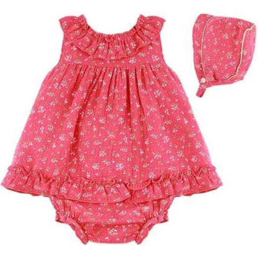 Infant Girls’ Hot Pink  Floral Dress, Pink