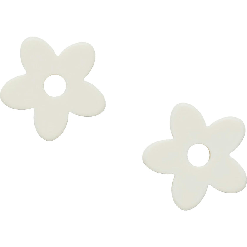 Petite Flower Charms in White Matte