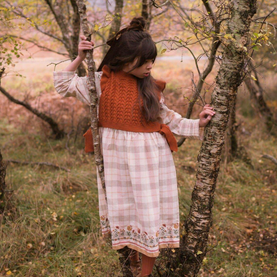 Ava Embroidered Square Neck Long Sleeve Midi Dress
