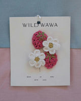 Crochet Clip Set in Strawberry Daisy