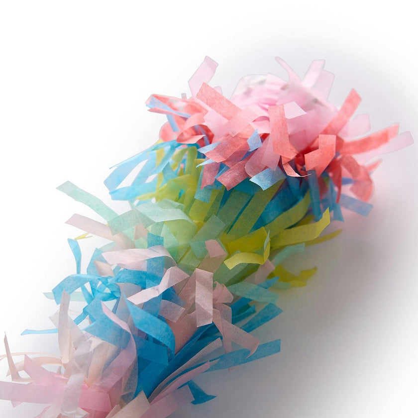 Packed Party Fringe Party Blowers Set of 6 - Multicolor Rainbow Fringe Noise Makers for Birthdays New Year's Eve and Party Favors