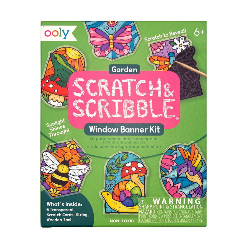 Scratch & Scribble Mini Window Banner Kit - Garden - 6 Cards