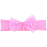 Multicolored Tulle Pearl Ribbon Headband
