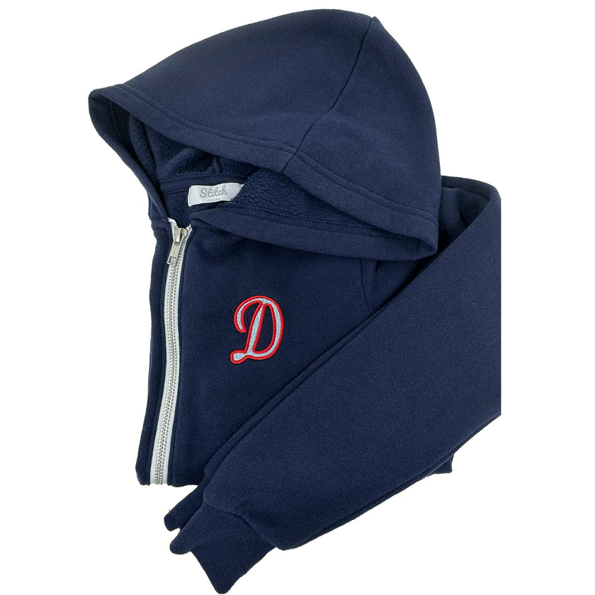 Hooded Zip-up Sweatshirt Retro Initial