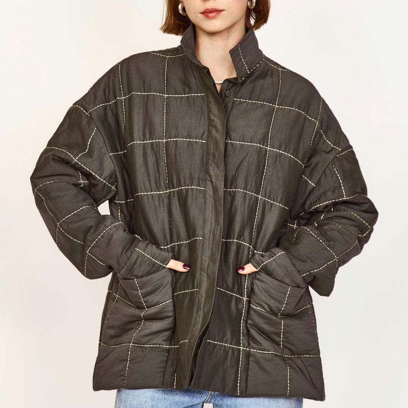 Tahoe Quilted Jacket in Black Olive