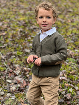 DUNCAN Green Cotton Cardigan