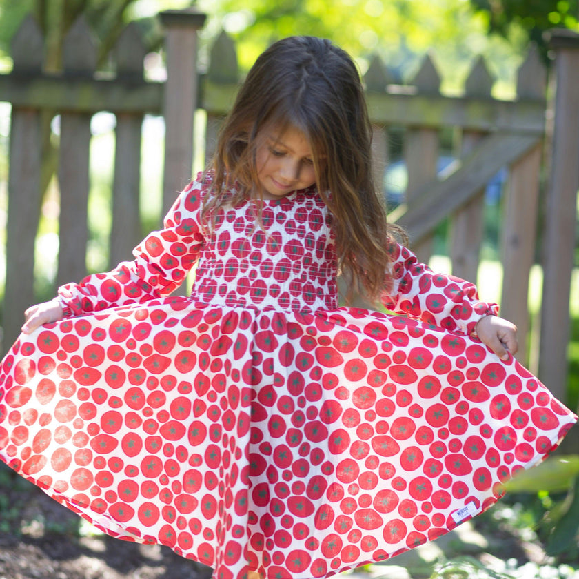 Ruched Dress in Tomato