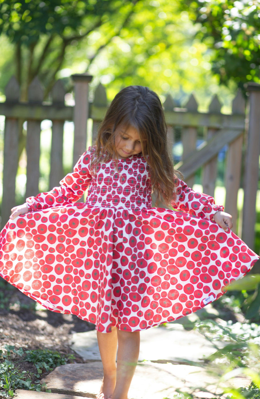 Ruched Dress in Tomato