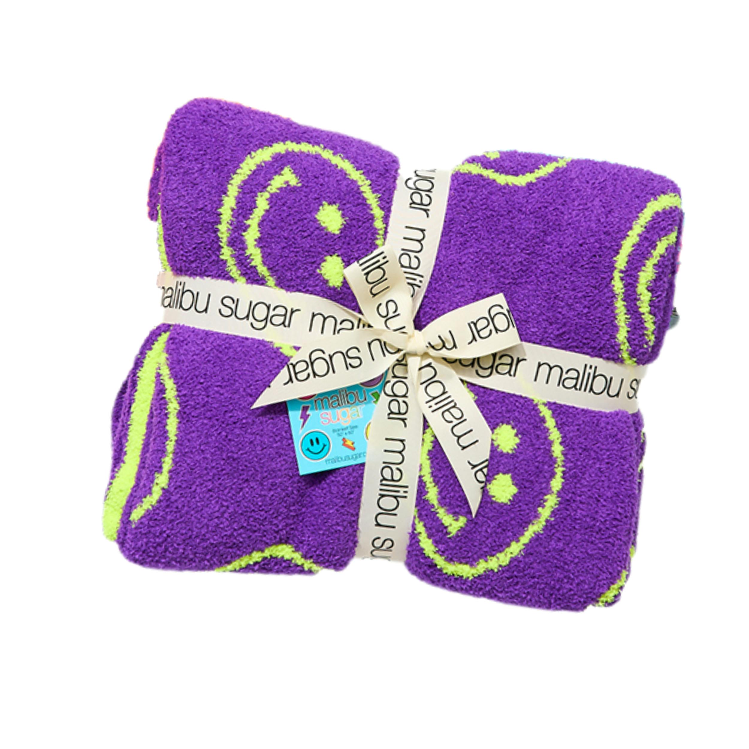 Malibu Sugars' Two Tone Happy Face Reversible Blanket