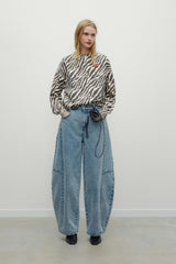 TNS Logo Woman Sweatshirt Zebra Print
