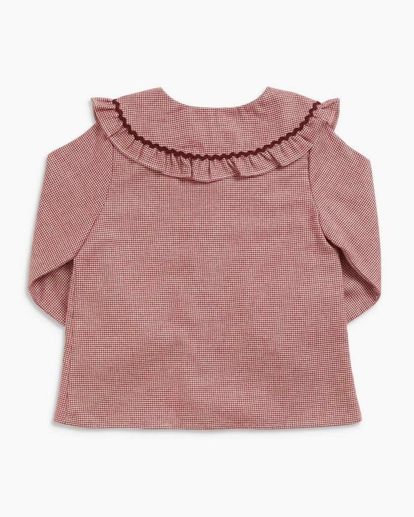 Gaya Blouse Burgundy Minicheck