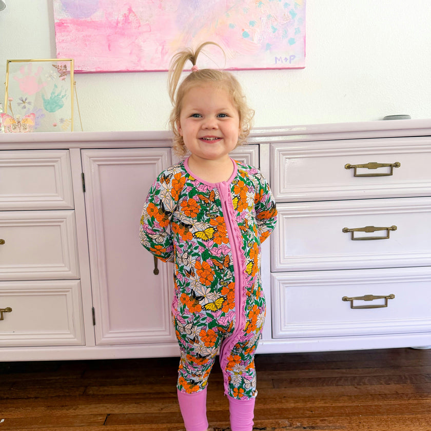Butterfly Garden Ruffle Romper