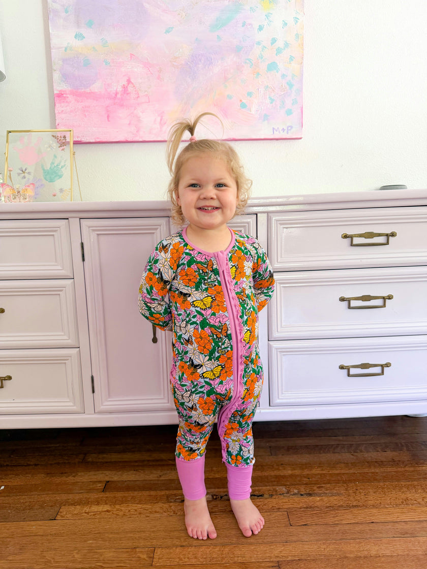 Butterfly Garden Ruffle Romper