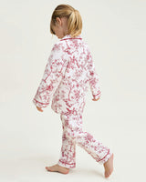 Kid's Twill Pajama Set in Red Timeless Toile