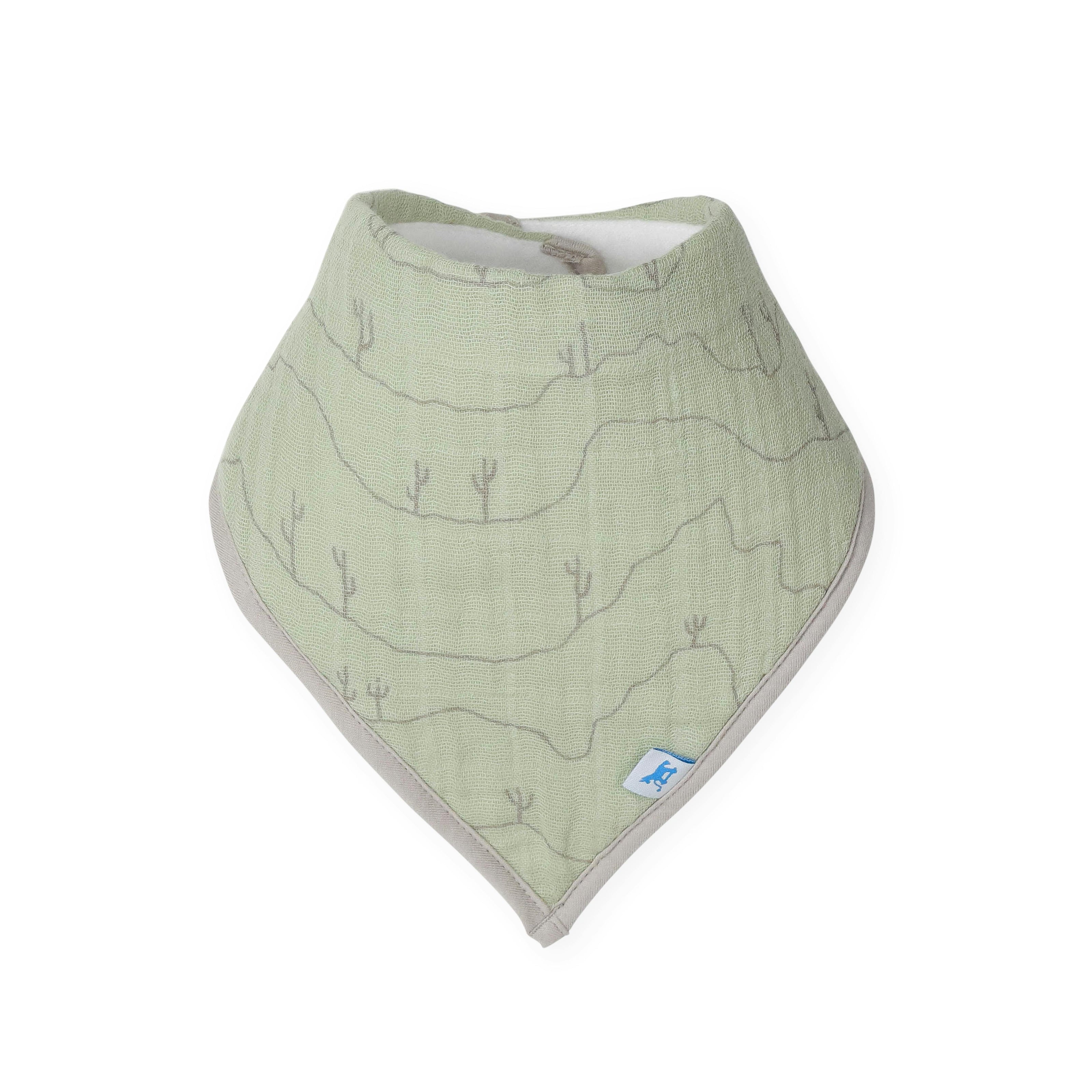 Cotton Muslin + Fleece Bandana Bib 4 Pack - Adobe Checker