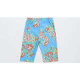 VINTAGE FLOWERS SHORT LEGGINGS LIGHT BLUE