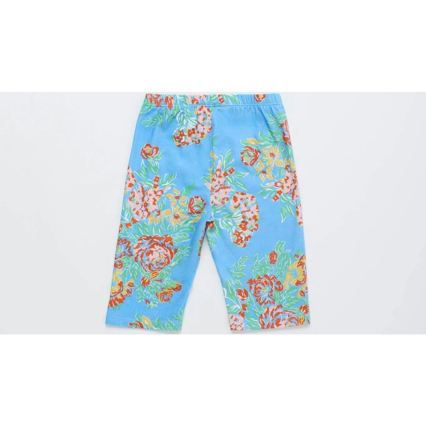 VINTAGE FLOWERS SHORT LEGGINGS LIGHT BLUE