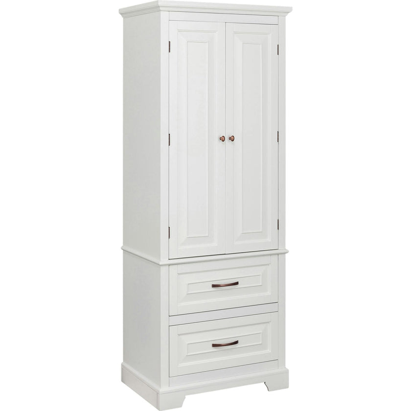 St. James Wooden Linen Tower Cabinet With 2 Drawers
