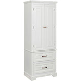 St. James Wooden Linen Tower Cabinet With 2 Drawers
