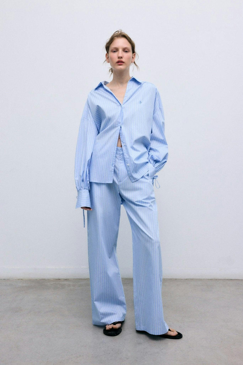 Aura Woman Shirt Vista Blue Stripes