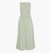The Cosima Nap Dress - Green Jacquard Stripe
