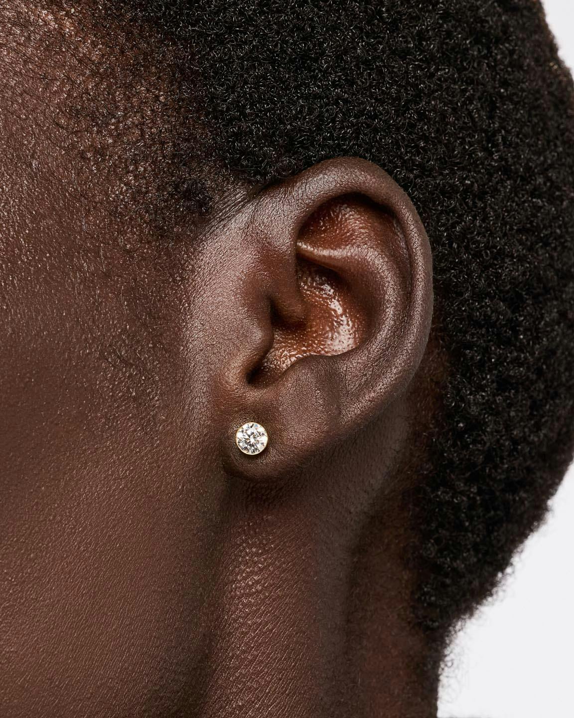Gold Stud Earrings - Invisible Set Studs Medium
