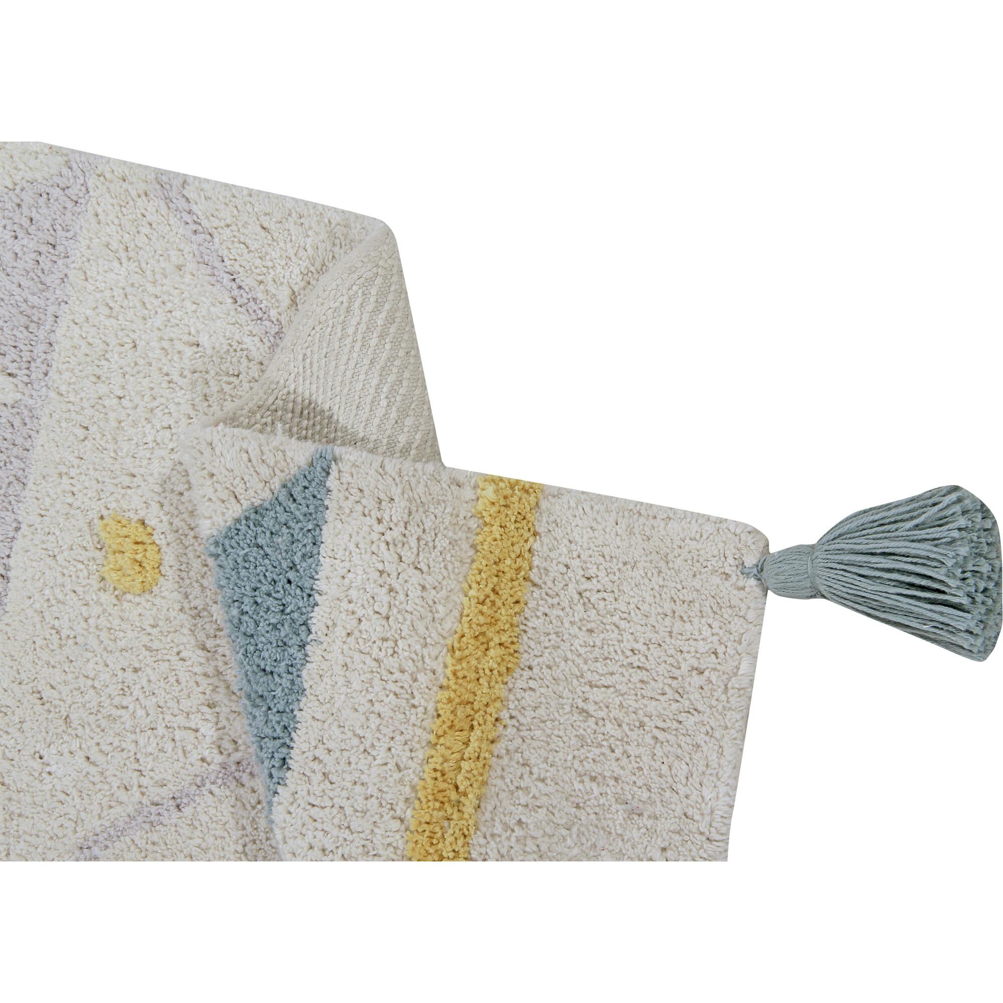 Azteca Natural Washable Rug, Blue