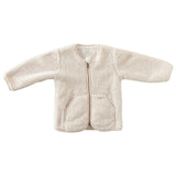 Cream Plush Zip Up Jacket