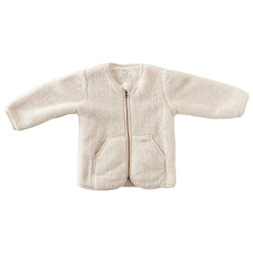Cream Plush Zip Up Jacket