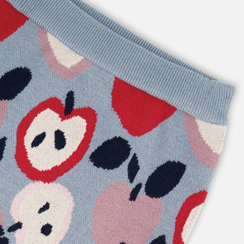 Knit Skirt with Apple Heart Jacquard
