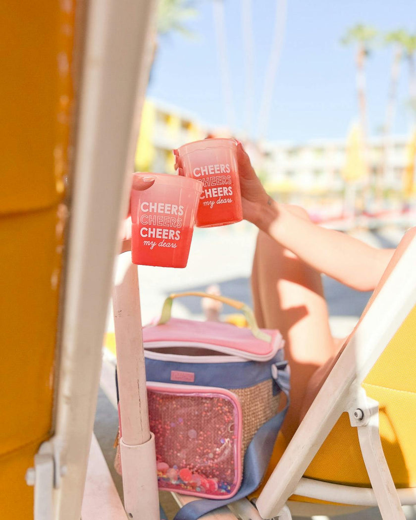 Packed Party Cheers My Dears Color Changing Party Cups 10ct - 15 oz BPA-Free Shatterproof Reusable Cups That Change from Pink to Red with Cold Liquid