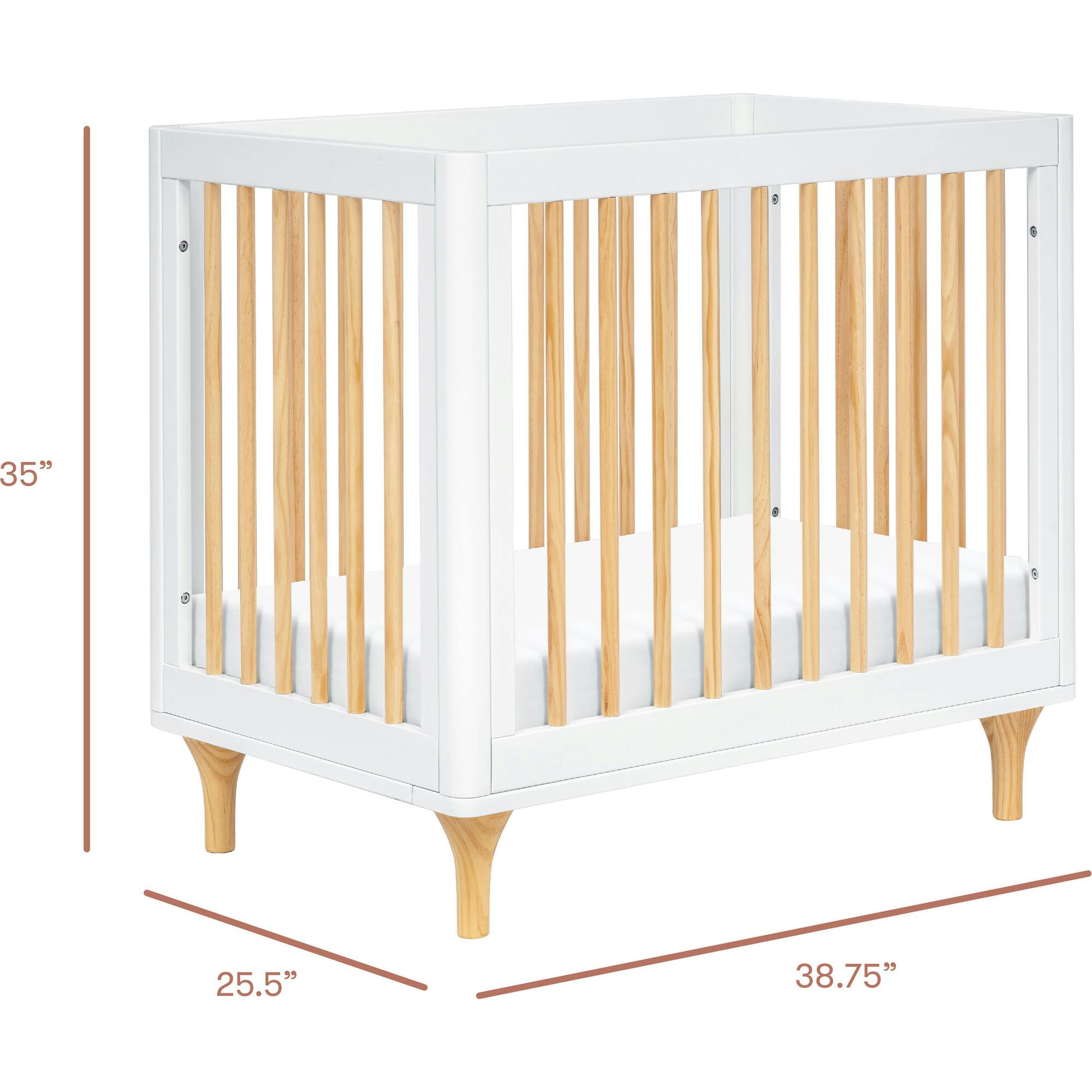 Lolly 4-in-1 Convertible Mini Crib and Twin Bed with Toddler Bed Conversion Kit