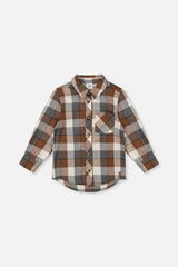 Flannel Shirt Grey And Beige Plaid
