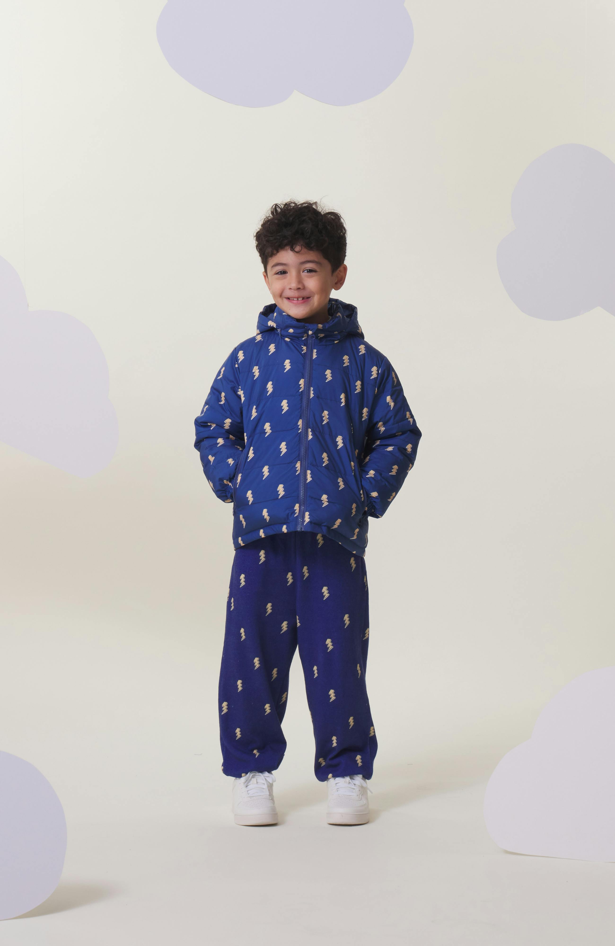 Blake Hooded Reversible Lightweight Down Puffer Jacket, Navy Lightning