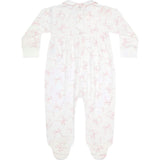 Charming Bows Print Smocked Footie