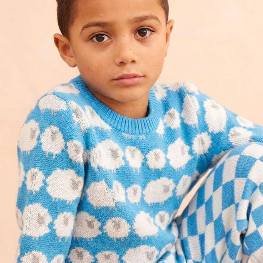 Flock of Sheep Jumper | Iceland Blue