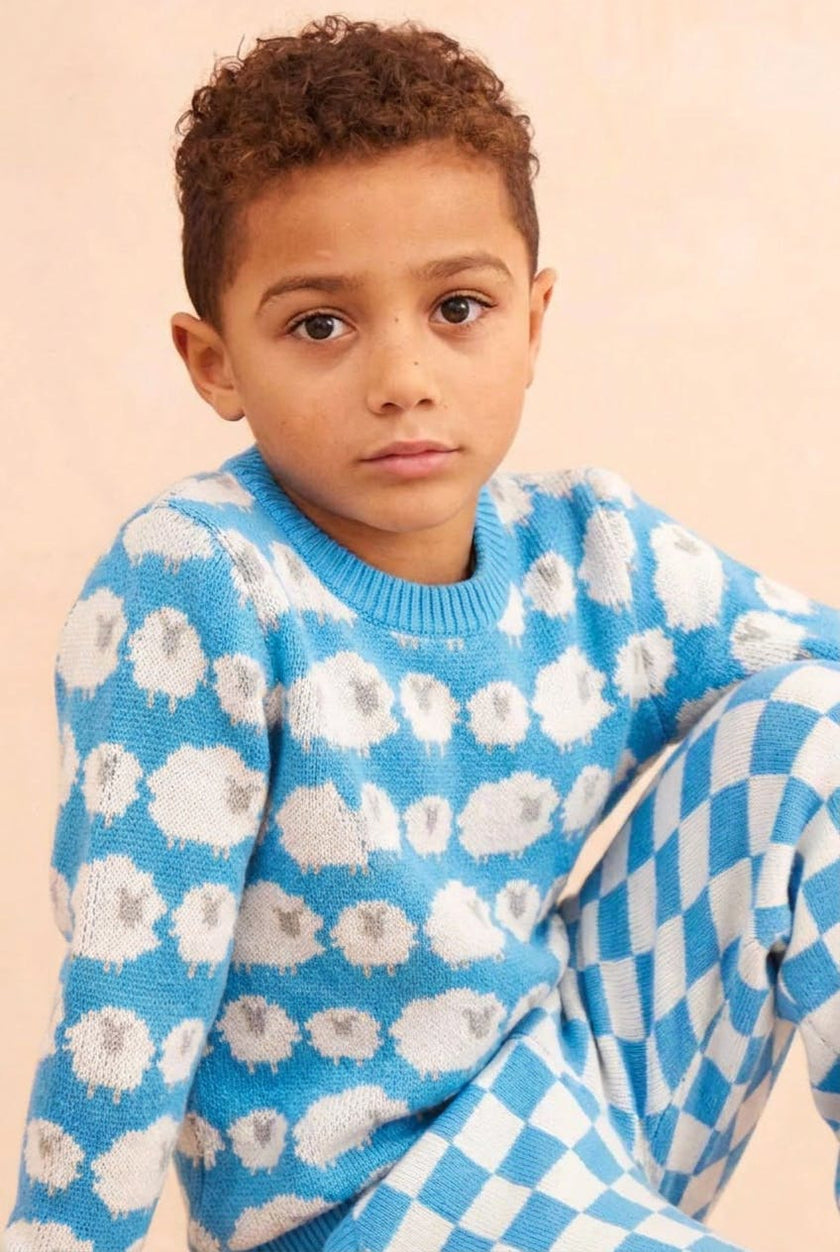 Flock of Sheep Jumper | Iceland Blue