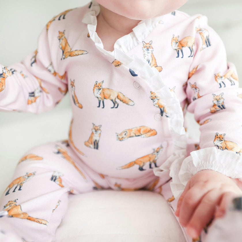Pink Ruffle Footie
