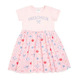 Back To School Trellis Preschool Short Sleeve Tutu Dress