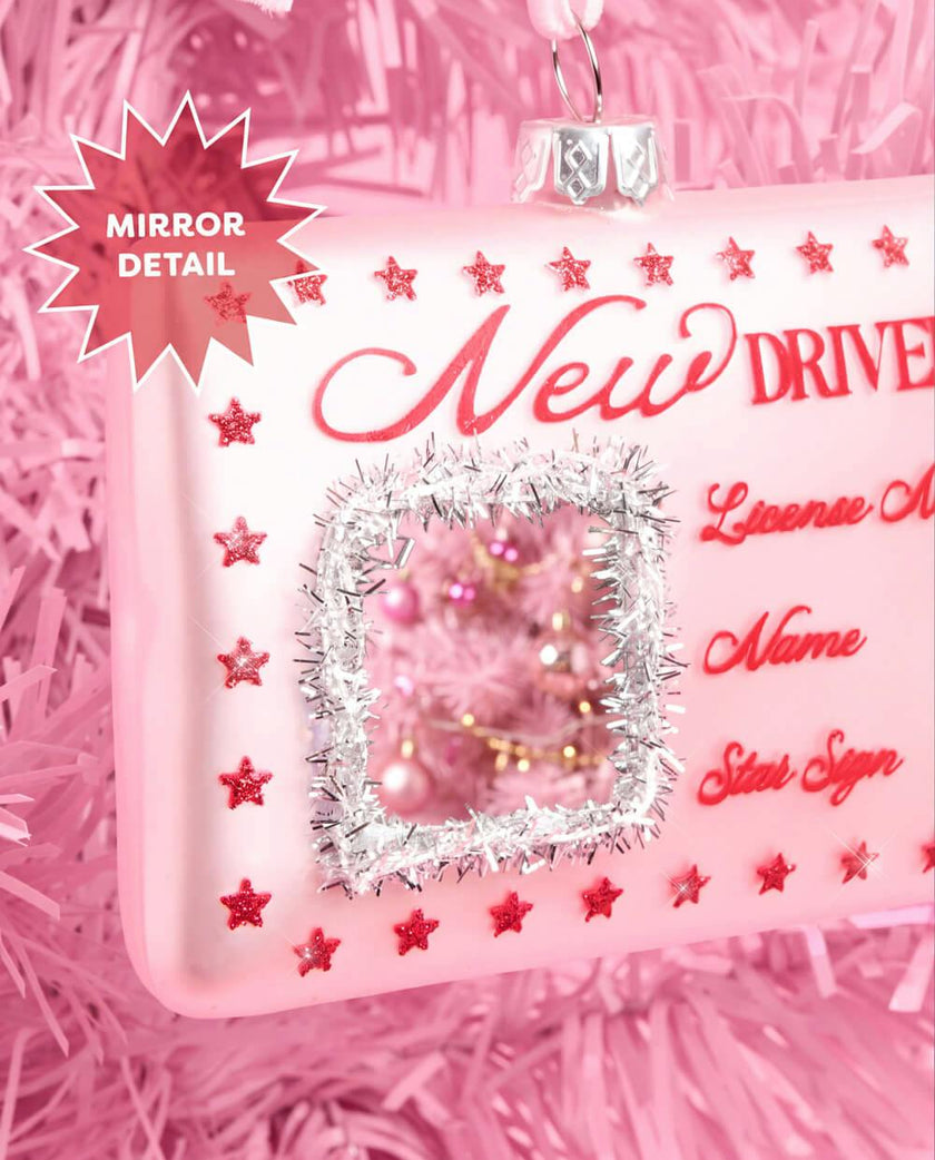 New Driver Ornament - glass license ornament