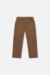 Twill Pants with Cargo Pockets Neutral Brown