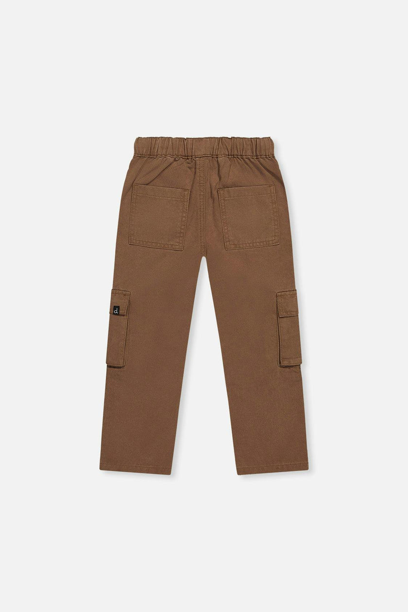 Twill Pants with Cargo Pockets Neutral Brown