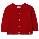 LARANJINHA V-Neck Baby Cardigan - Red