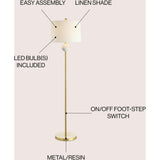 Vaughn 60" Modern Metal/Resin LED Floor Lamp
