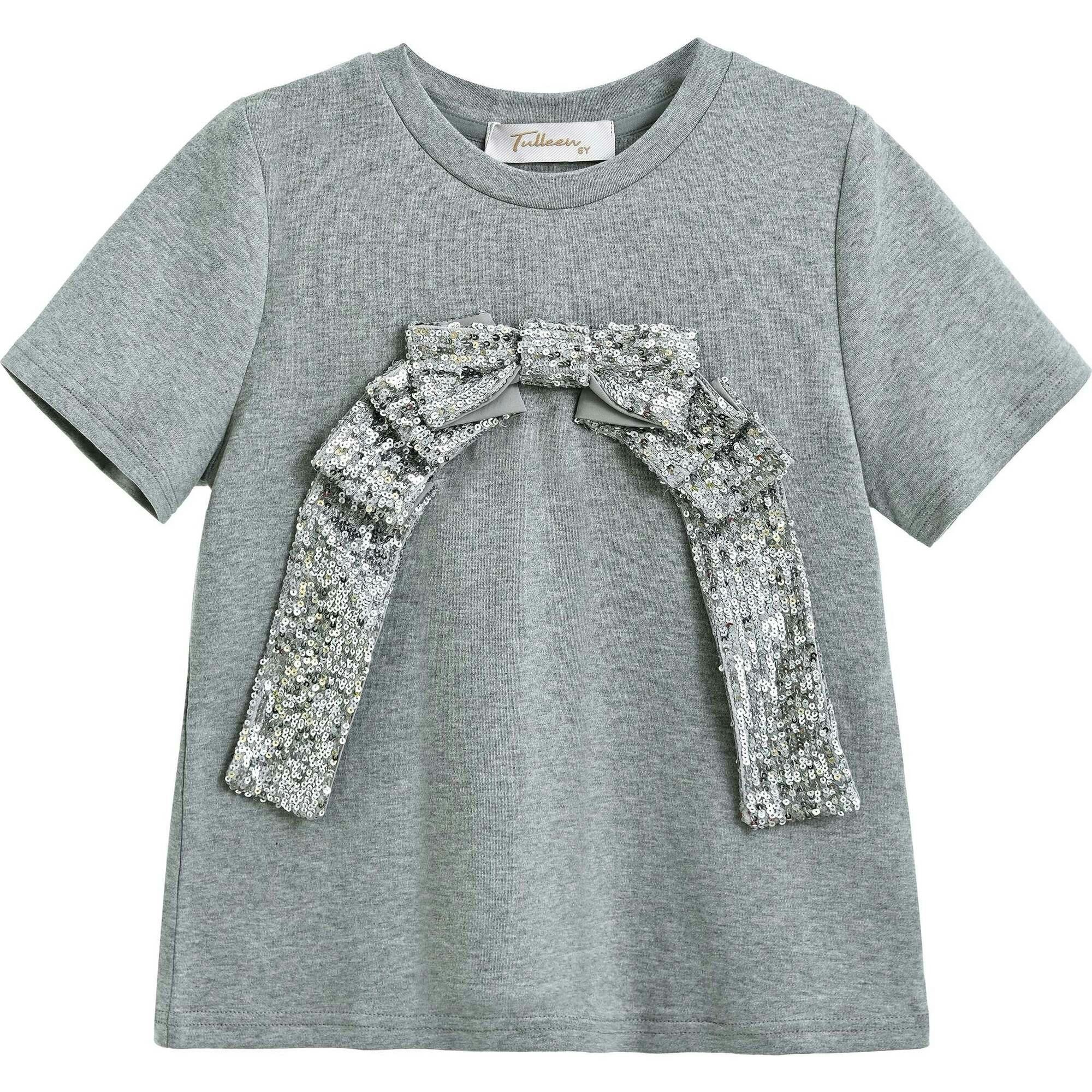 Sequin Bow T-shirt & Skirt Set