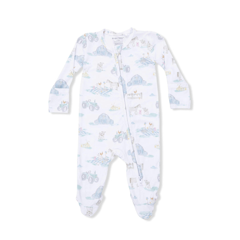 Farm Animal Party - 2 Way Zipper Footie