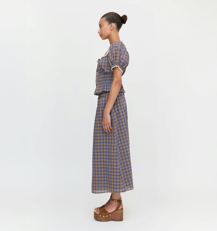 The Paulina Top - Brown Spencer Plaid